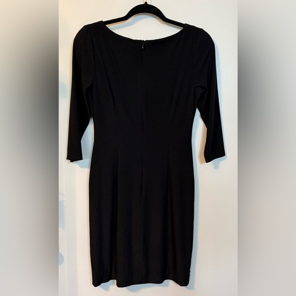 David Meister V-Neck Classic Black Cocktail Party Sheath Dress- Size 2 - Picture 4 of 9